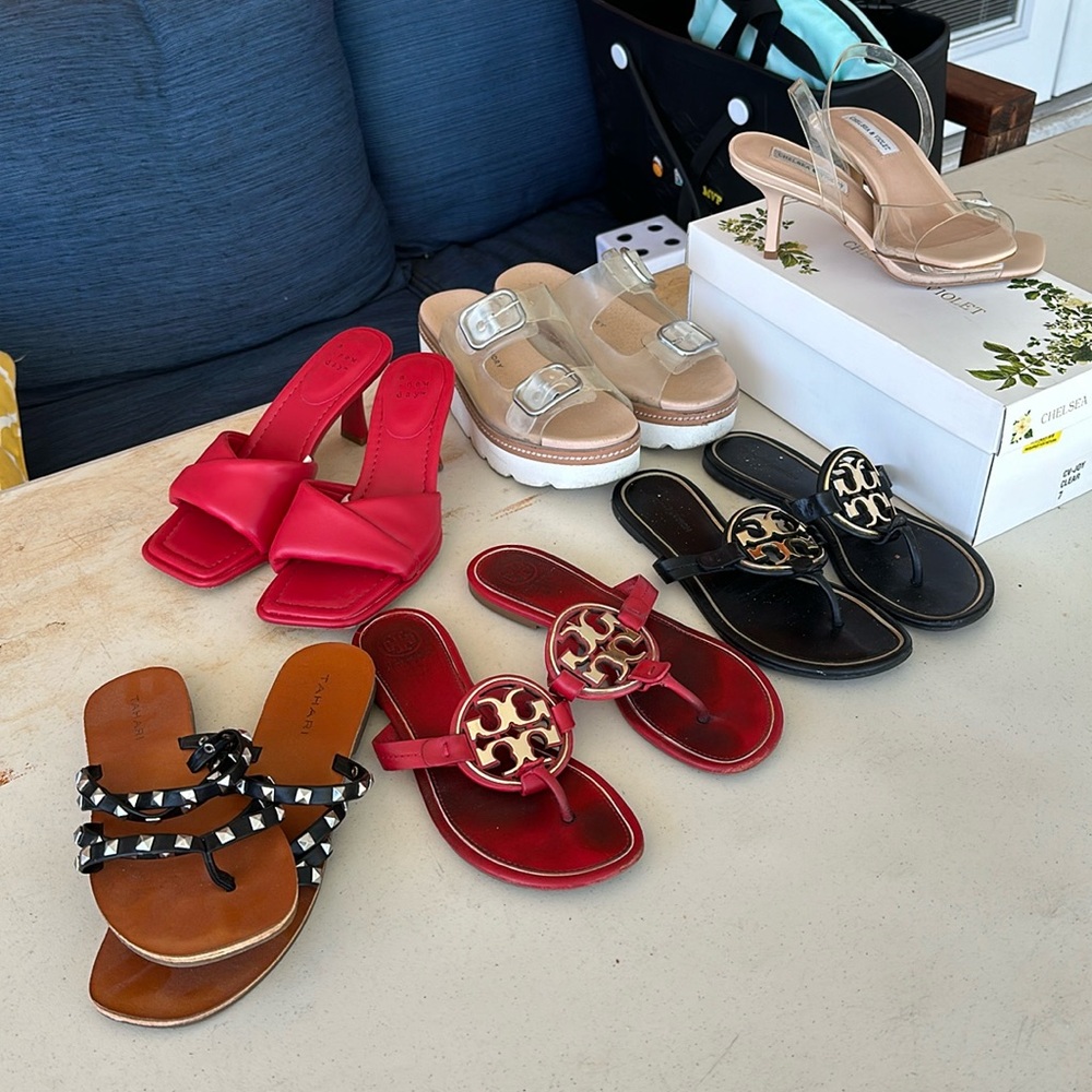 💯Authentic TORY BURCH SANDALS RED & BLACK and some other brand SANDALS!